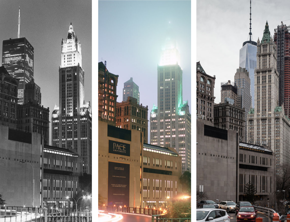 New York before and after - Woolworth Building